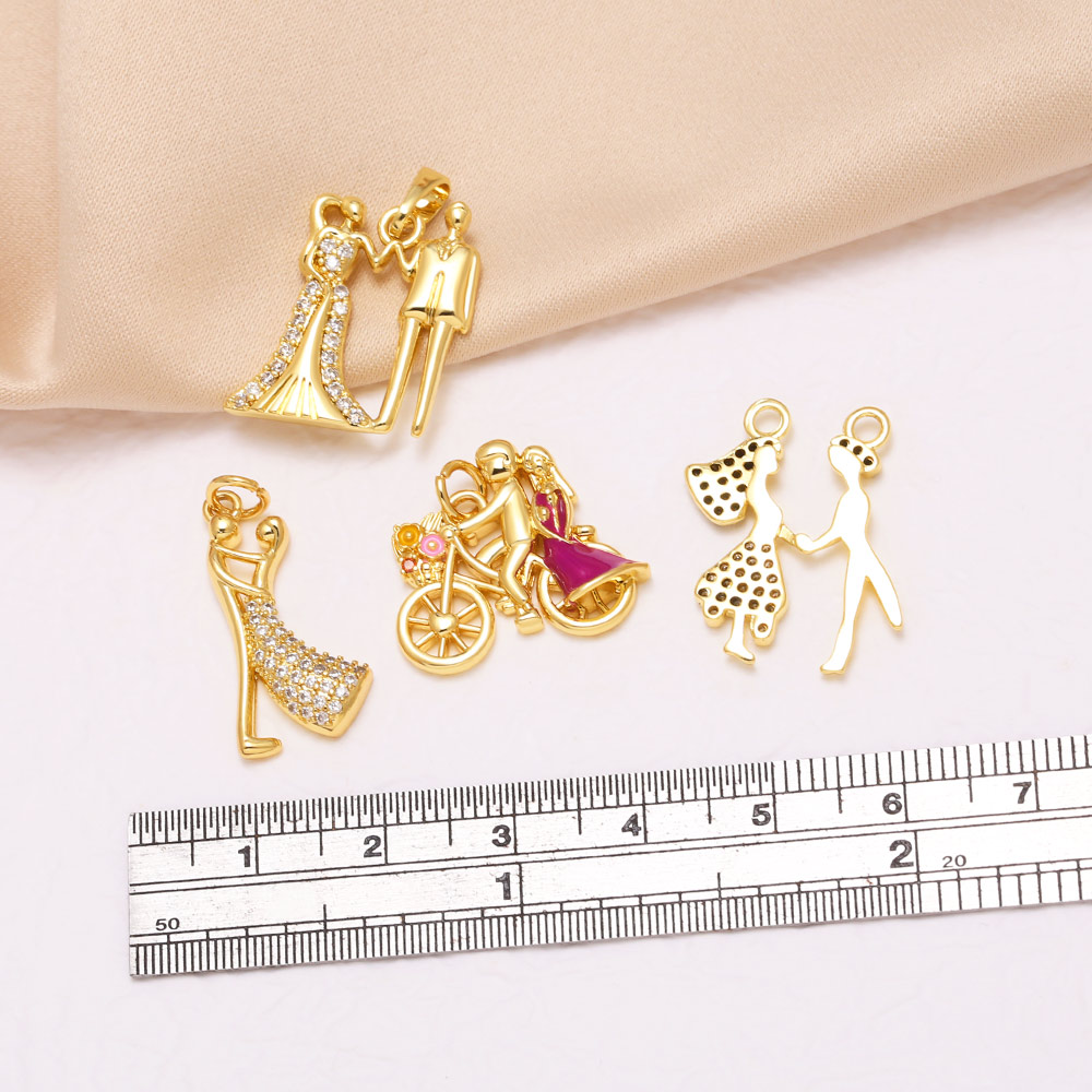 OCESRIO ゴールドメッキ真鍮カップル恋人ペンダントネッ - Jewelry Making For Couples のレビューと価格