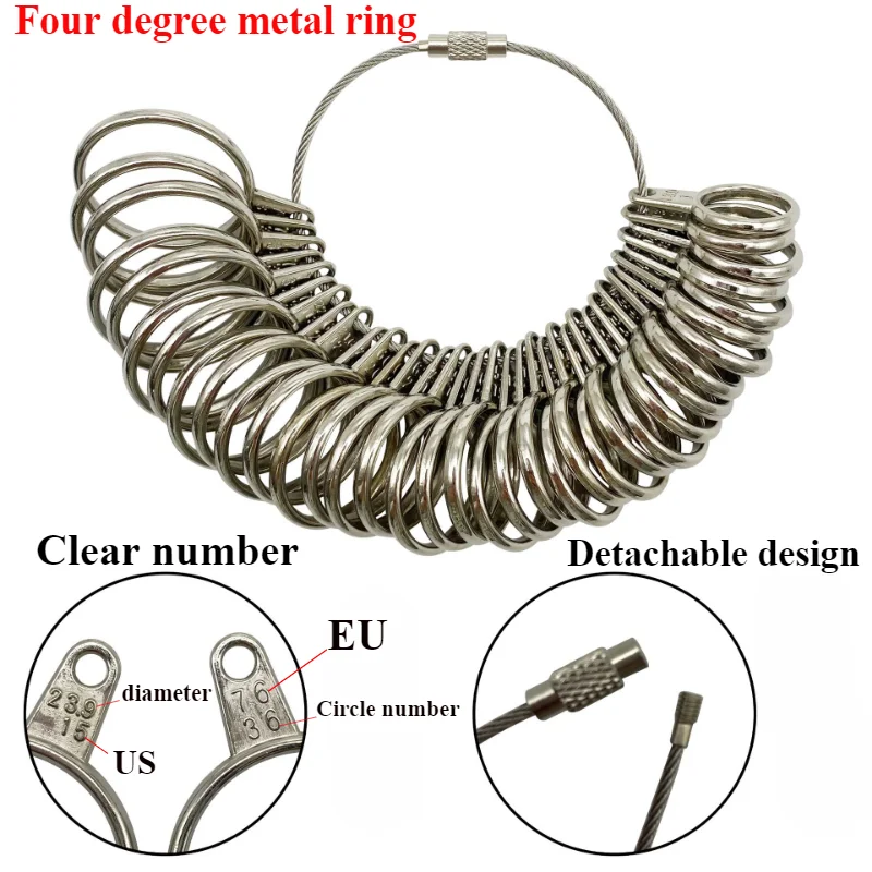 プロ仕様 4 in 1 メタルリングサイザーゲージ 指のサイ - Jewelry Making Uk のレビューと価格