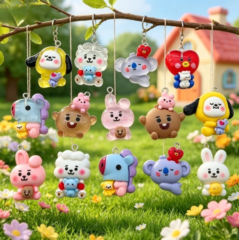 7 個 BT21 樹脂漫画チャーム DIY アクセサリークラ - Jewelry Making Charms のレビューと価格