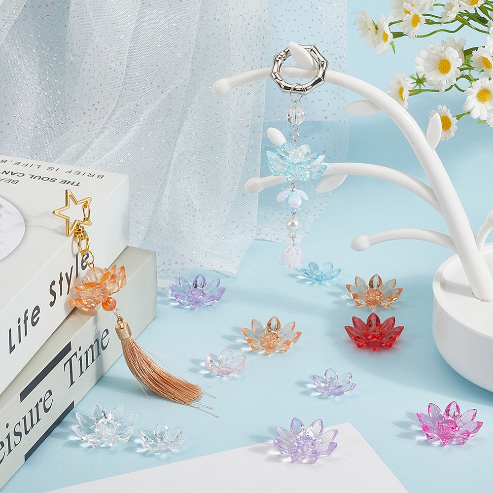 80個 2種類 透明アクリルビーズキャップ フラワー ミック - Bead Cap Flower のレビューと価格