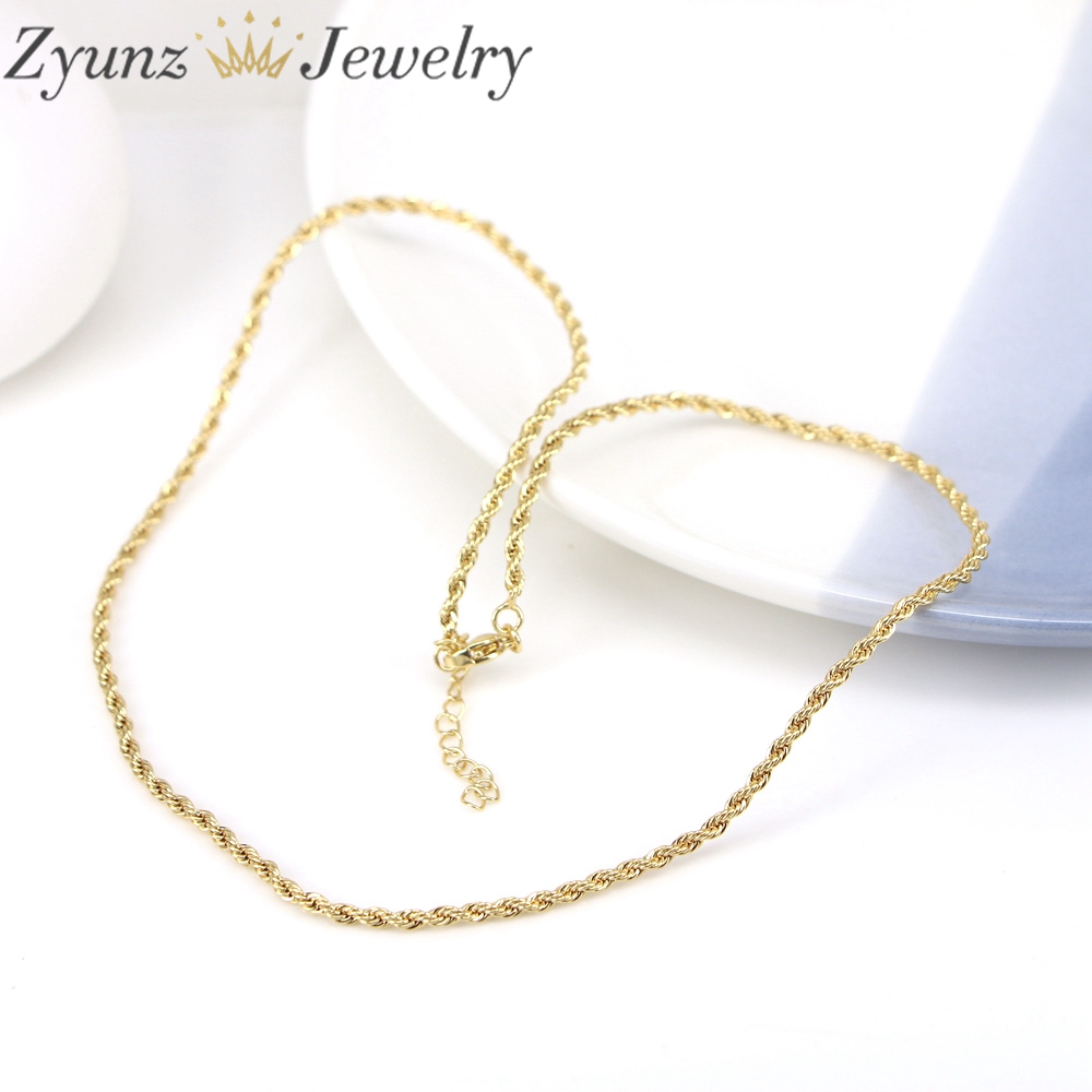 20個、ゴールドカラーメタルチェーンネックレス、女性用ツイス - Jewelry Making Singapore のレビューと価格