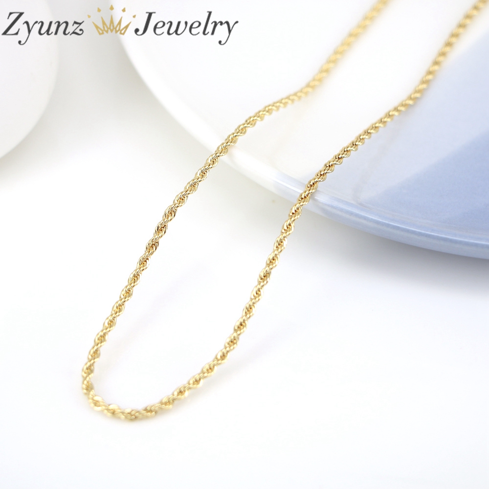 20個、ゴールドカラーメタルチェーンネックレス、女性用ツイス - Jewelry Making Singapore のレビューと価格