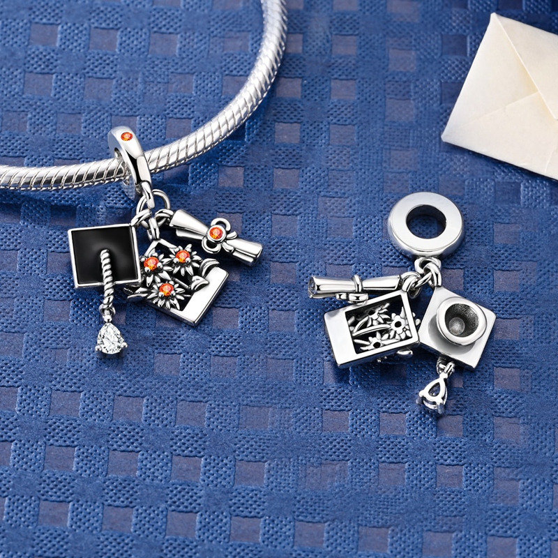 グラッドセットチャーム 925 スターリングシルバーオリジナ - Jewelry Making Diploma のレビューと価格