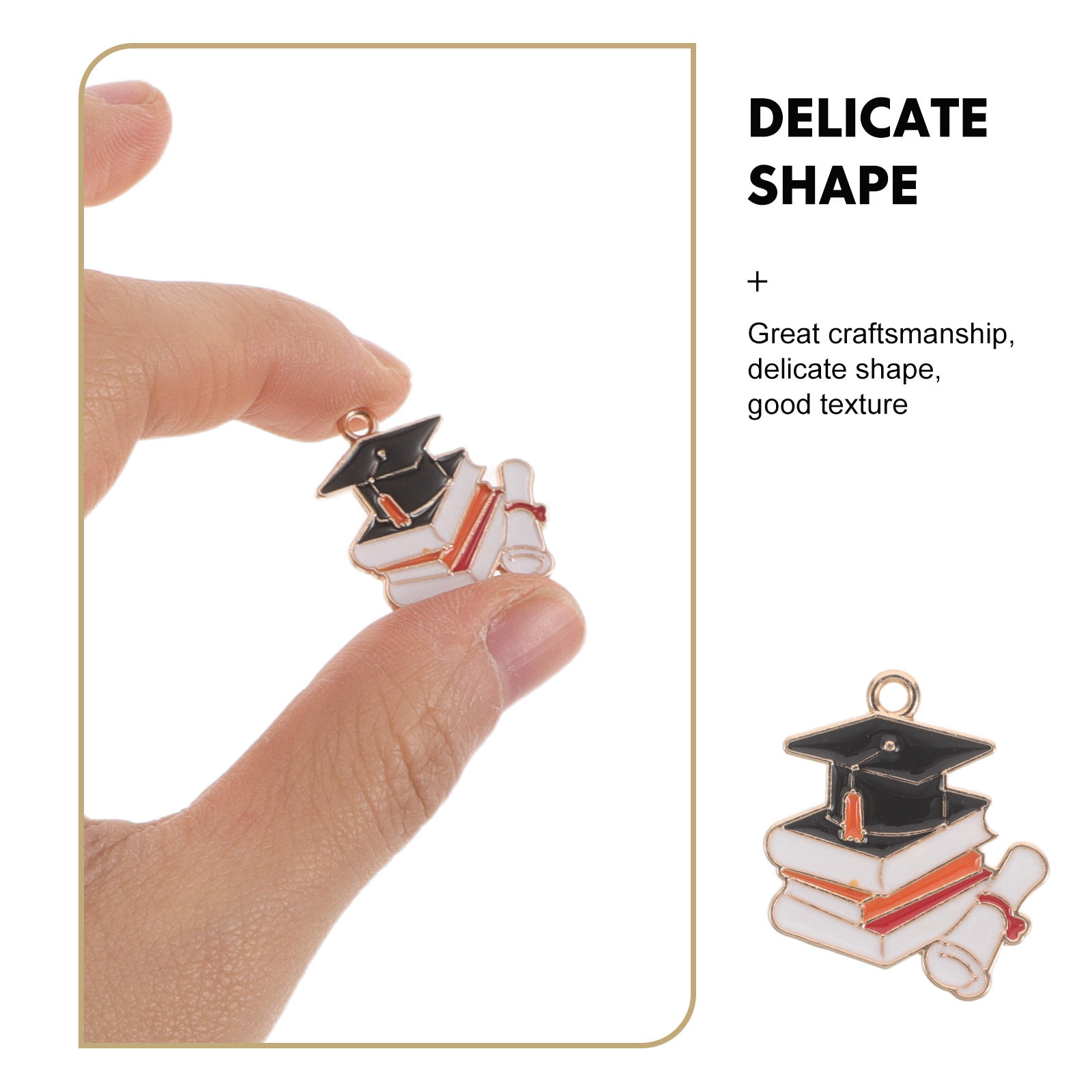 50個入り卒業帽ペンダント、合金製博士帽・卒業証書チャーム、 - Jewelry Making Diploma のレビューと価格