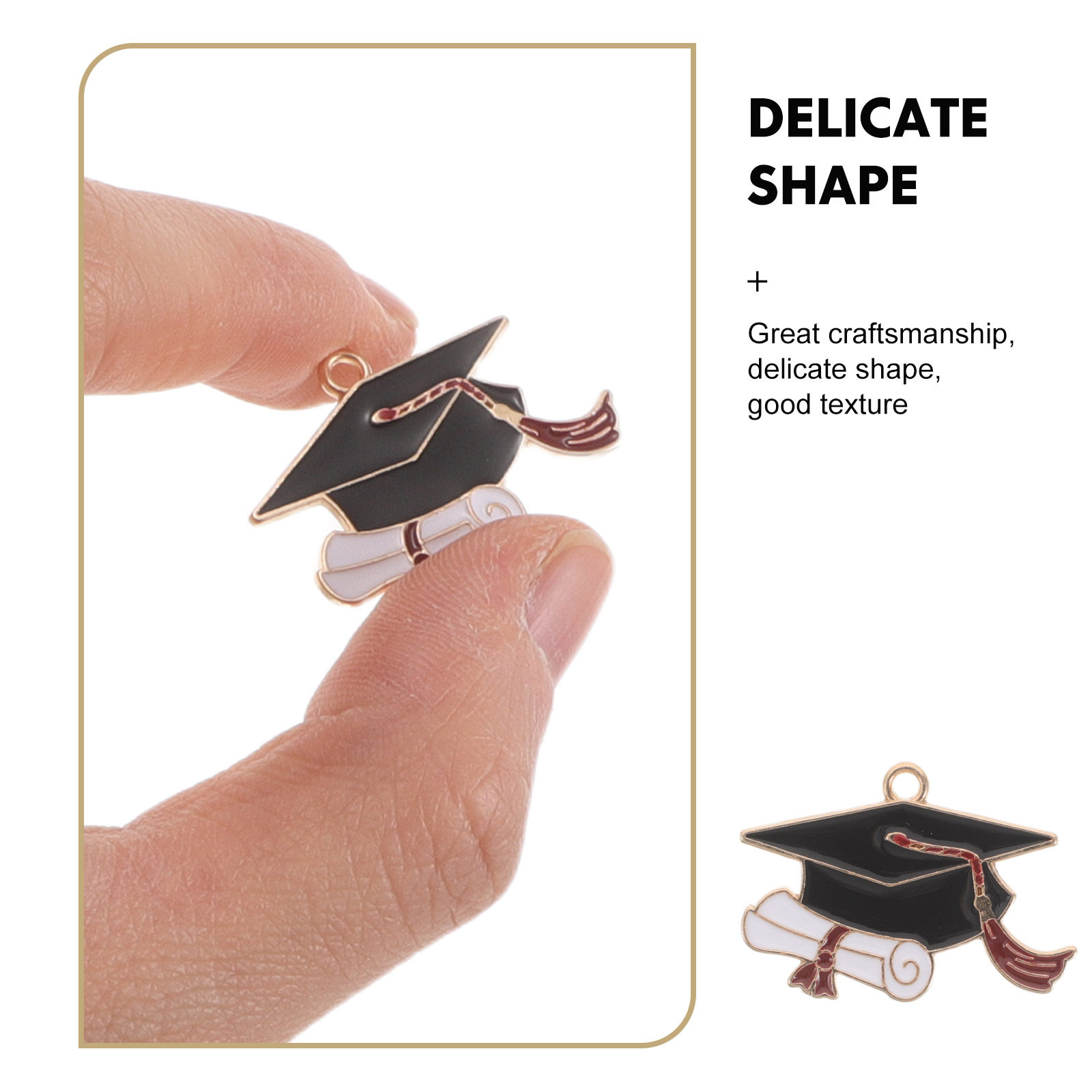 50個入り卒業キャップチャーム合金ペンダント卒業証書吊り下げ - Jewelry Making Diploma のレビューと価格