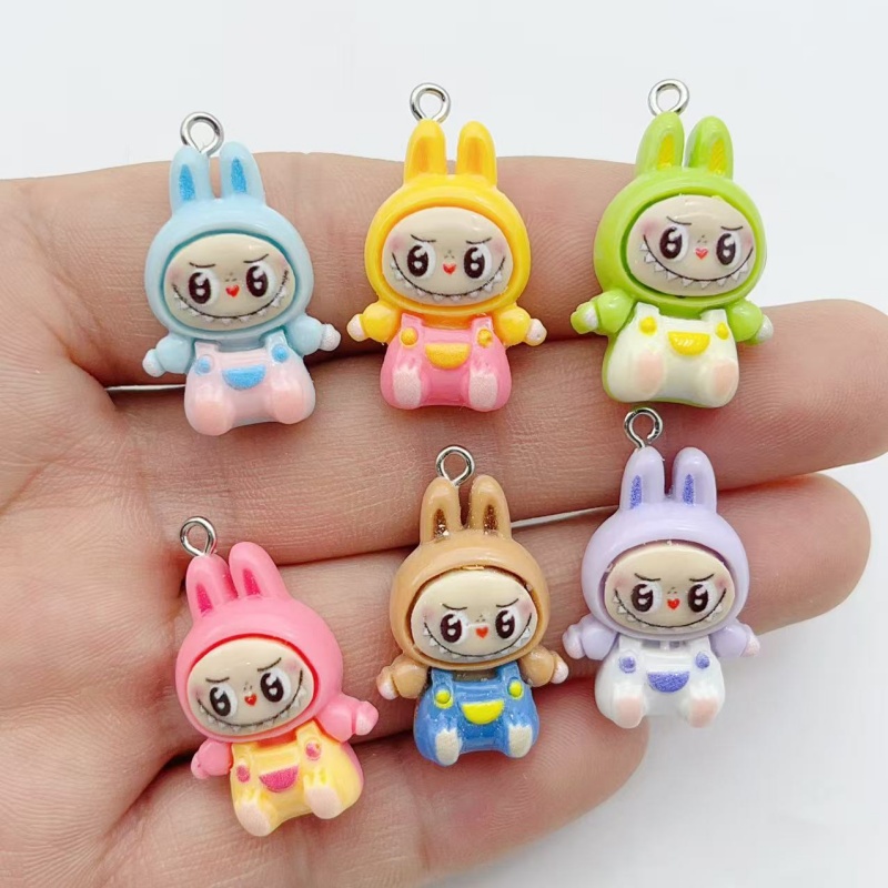 10 個かわいいウサギイチゴハウス樹脂チャーム素敵な漫画の動 - Jewelry Making Charms のレビューと価格