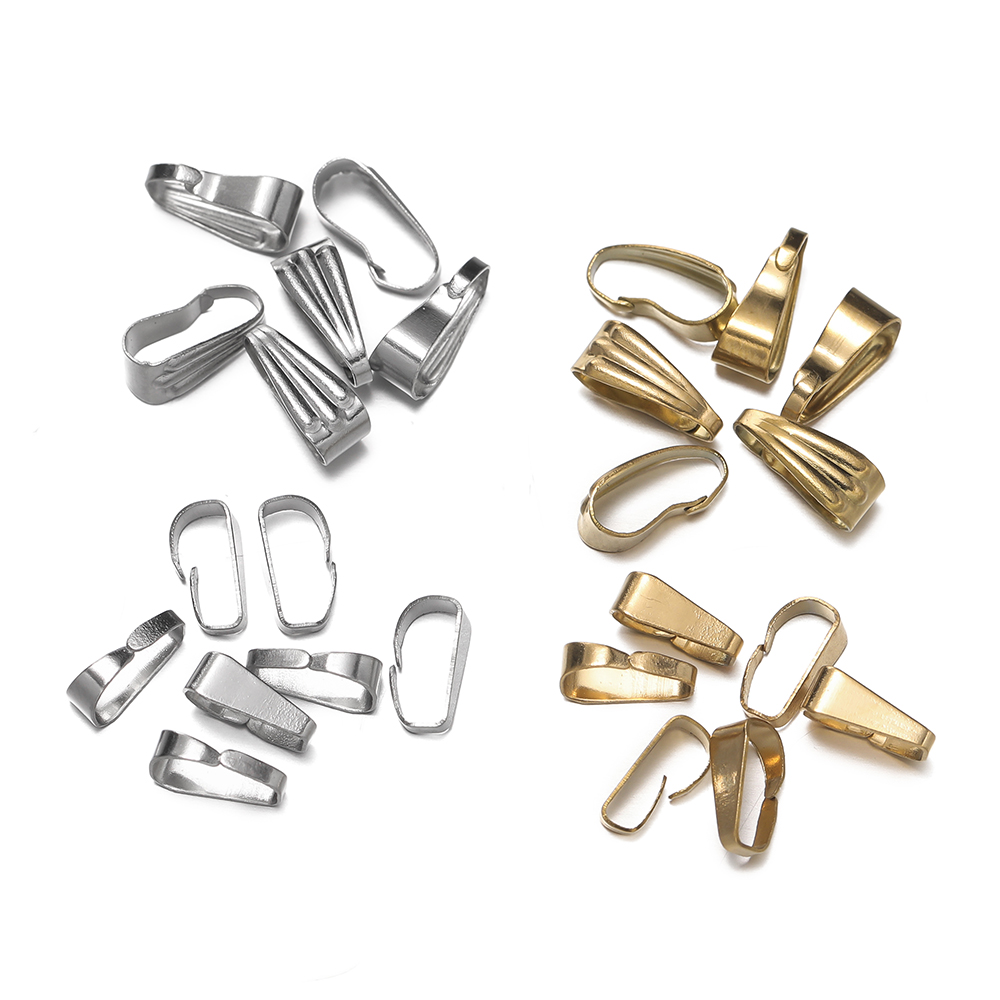 50 ピース/パックステンレス鋼バックルクラスプチャームコネ - Jewelry Making Charms のレビューと価格