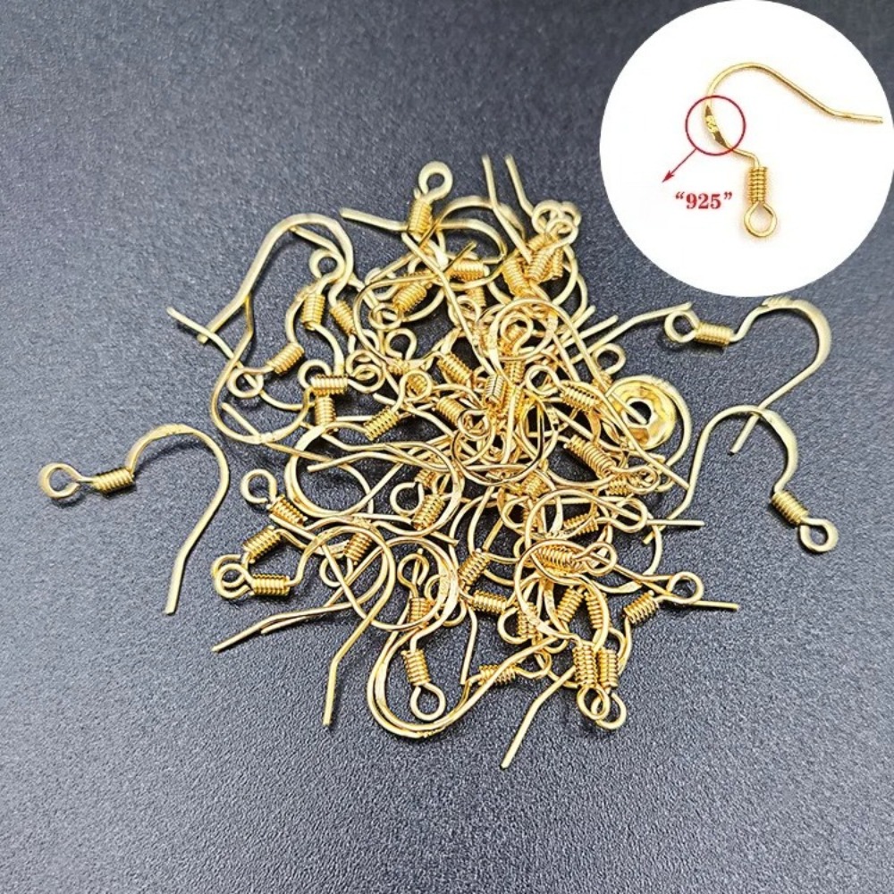 金メッキイヤリングフック 100個入り イヤーワイヤーバック - Jewelry Making Gold Wire のレビューと価格