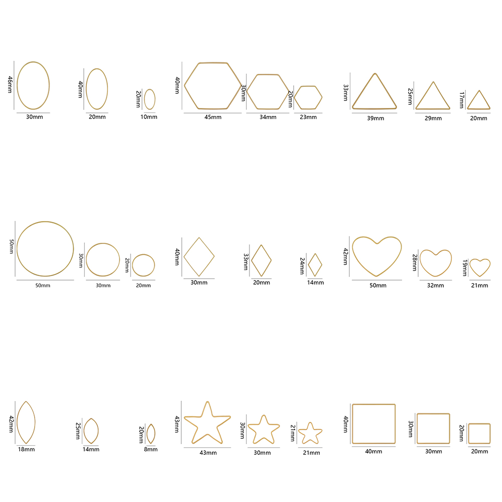 20 個ゴールドシルバー中空フレームベゼルチャームペンダント - Jewelry Making Charms のレビューと価格