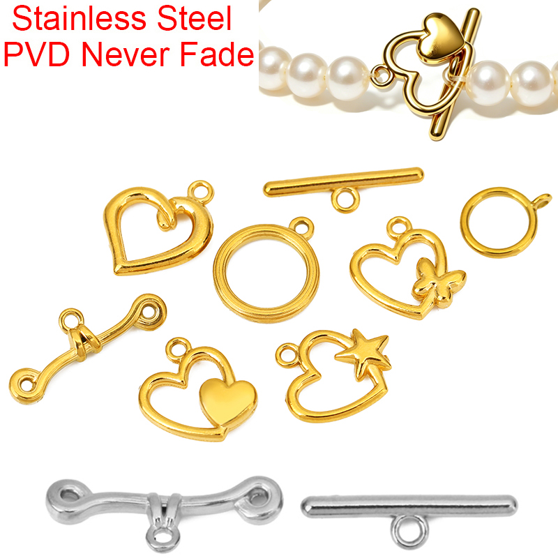 5セットPVD加工ステンレス鋼OTクラスプトグルブレスレット - Jewelry Making School のレビューと価格