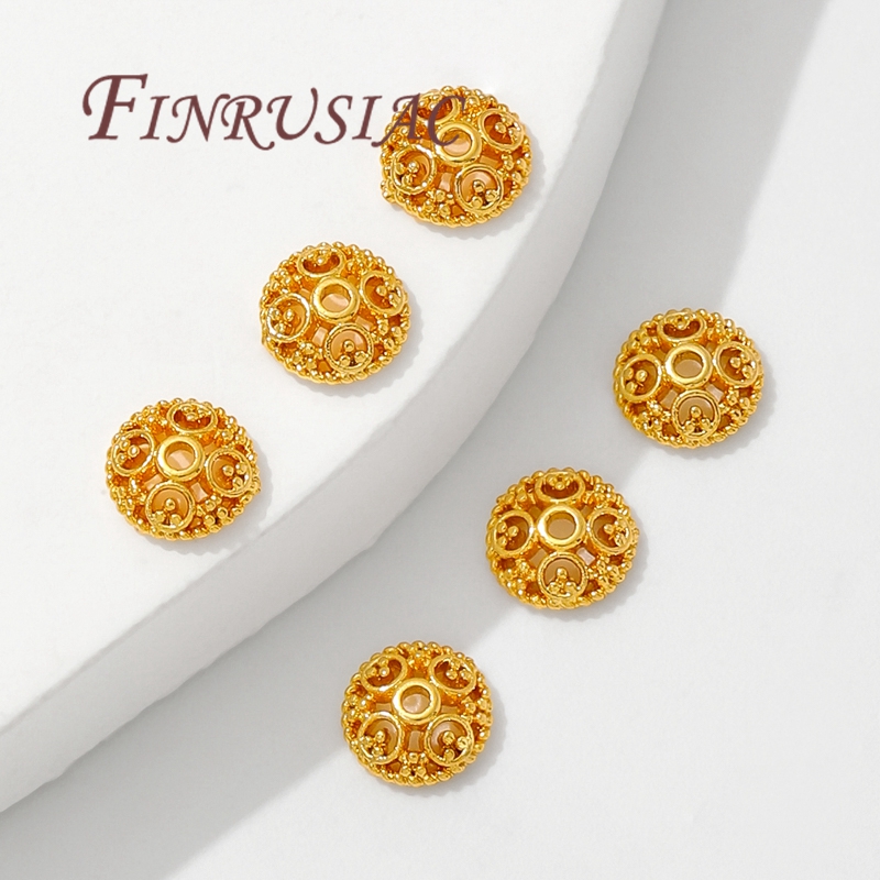 6mm 18K金メッキビーズキャップ ブレスレット用、フラワ - Bead Cap Flower のレビューと価格