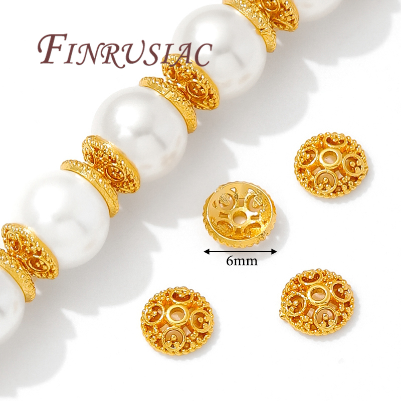 6mm 18K金メッキビーズキャップ ブレスレット用、フラワ - Bead Cap Flower のレビューと価格