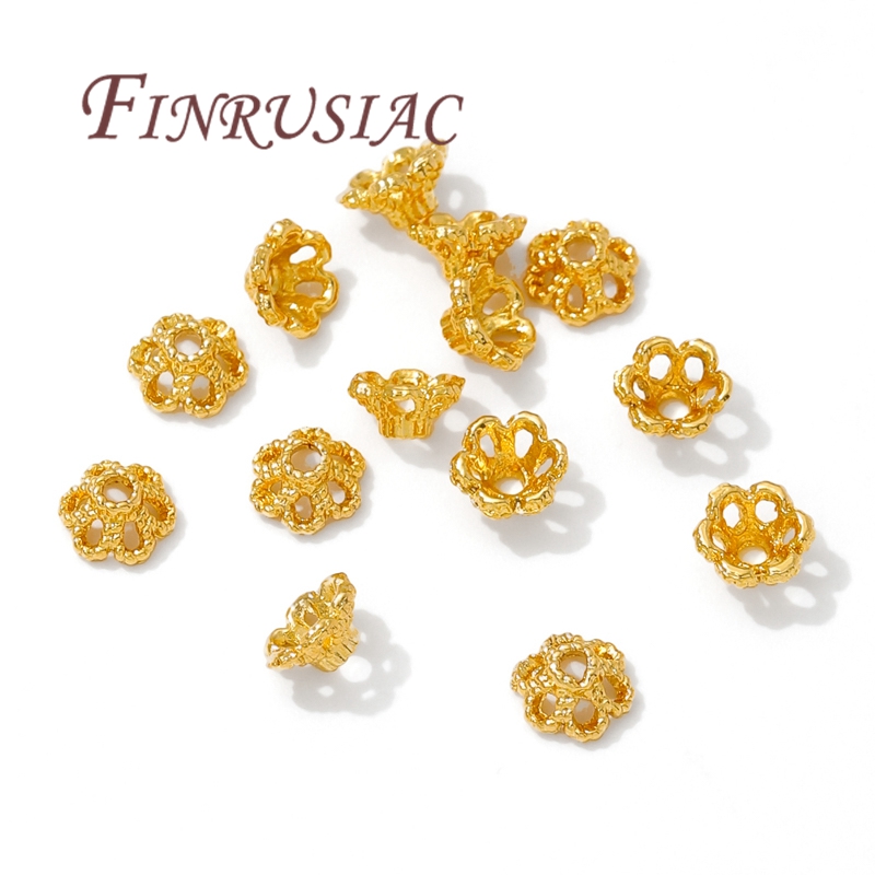 6mm 18K金メッキビーズキャップ ブレスレット用、フラワ - Bead Cap Flower のレビューと価格