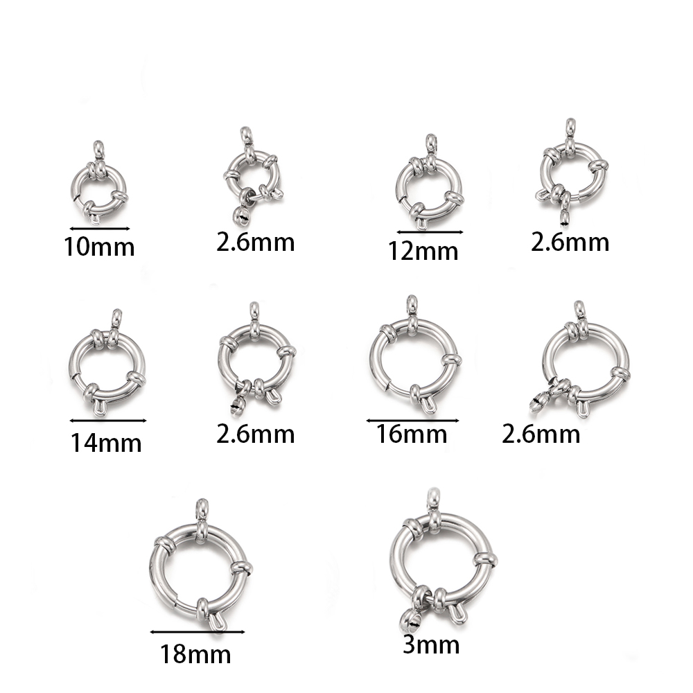 2 個のステンレス鋼ラウンドスプリングクラスプフックブレスレ - Jewelry Making School のレビューと価格