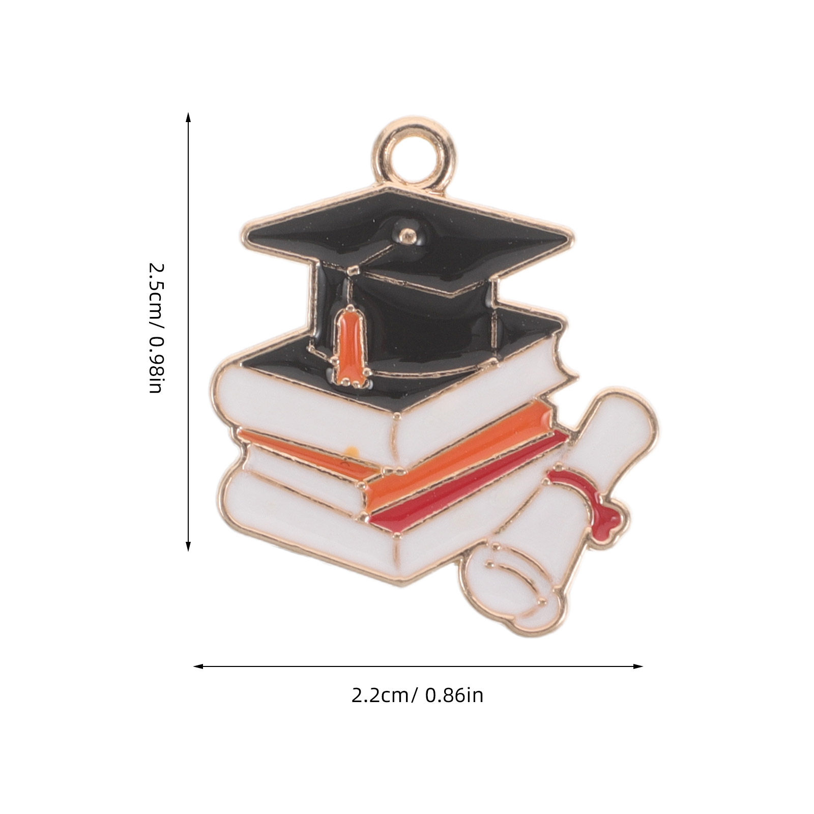 50個入り卒業キャップチャーム 合金製ミニ博士帽 ディプロマ - Jewelry Making Diploma のレビューと価格
