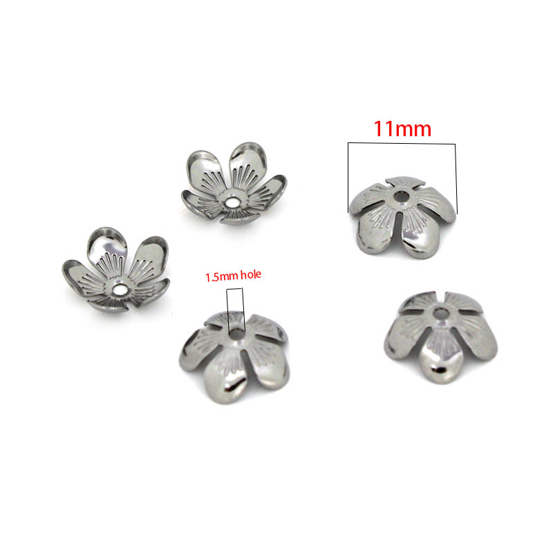 50 個 11 ミリメートルステンレス鋼フラワービーズキャッ - Bead Cap Flower のレビューと価格