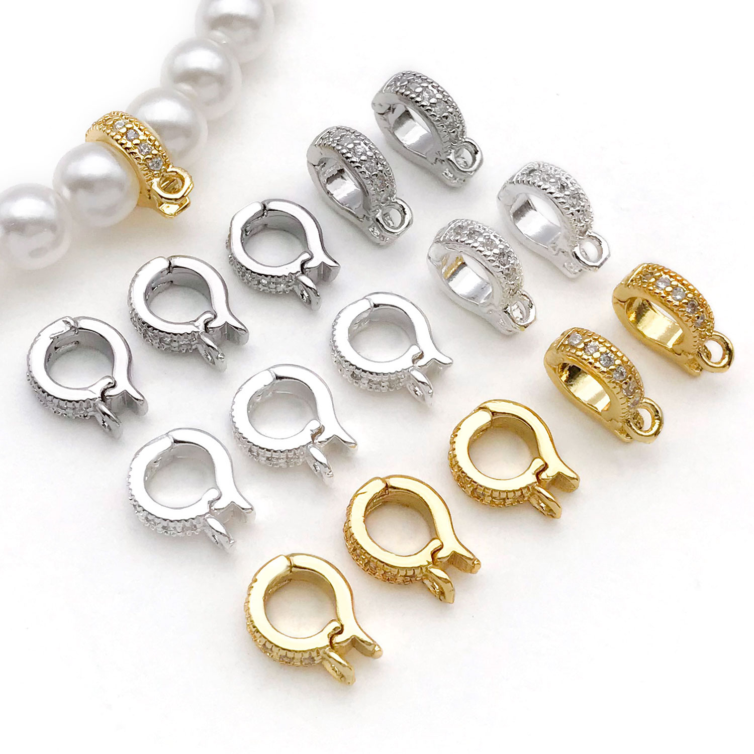 5個入り 18K 本金メッキ真鍮 ジルコン象嵌 ヒンジチャー - Jewelry Making Charms のレビューと価格