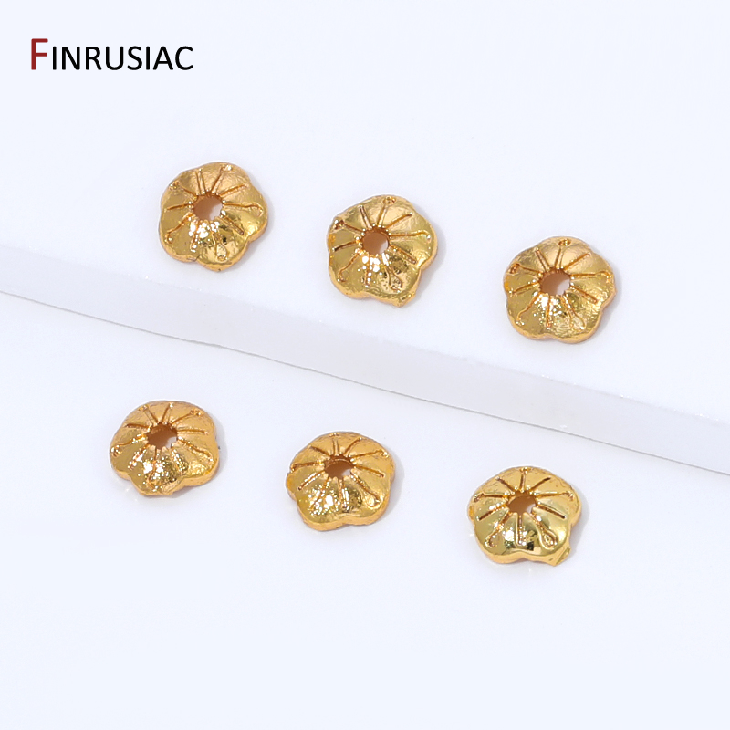 18K金メッキ真鍮製4mm小ビーズキャップ、ジュエリー製作用 - Bead Cap Flower のレビューと価格