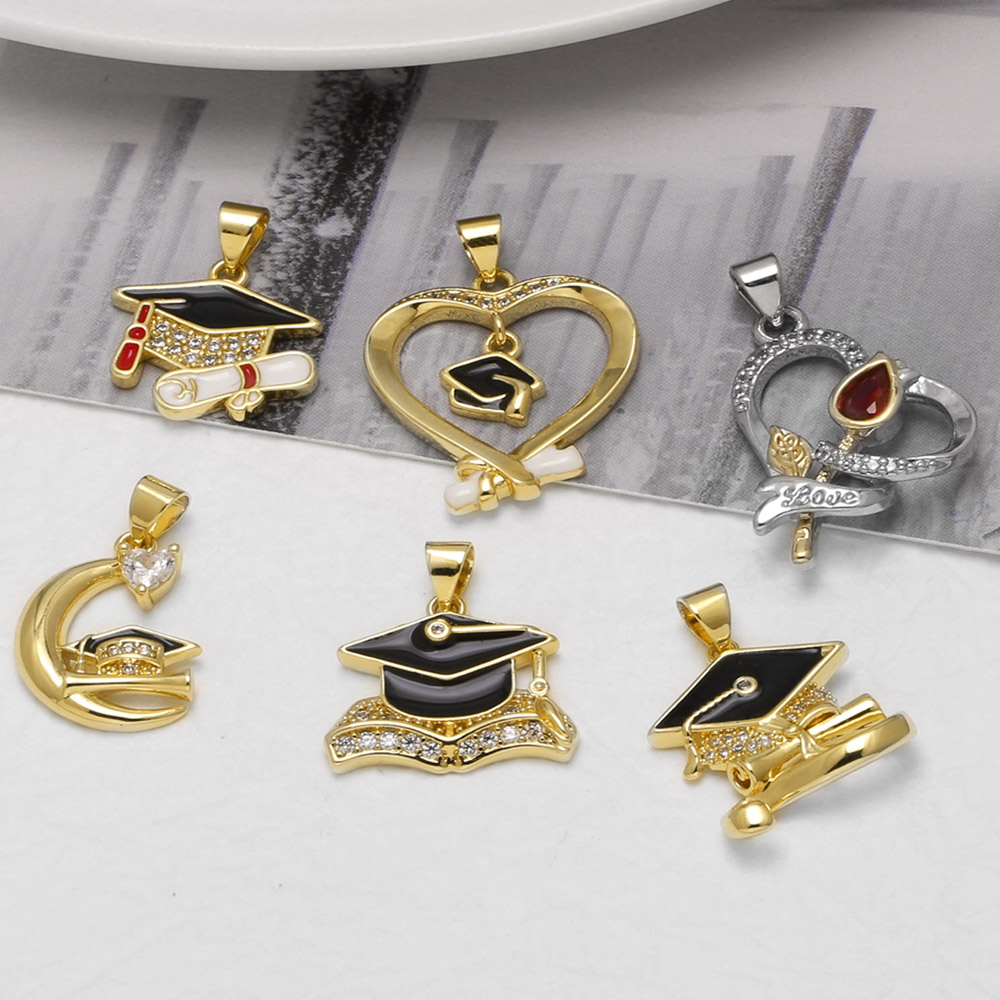 OCESRIO 卒業キャップ卒業証書金メッキ銅ハートムーンエ - Jewelry Making Diploma のレビューと価格