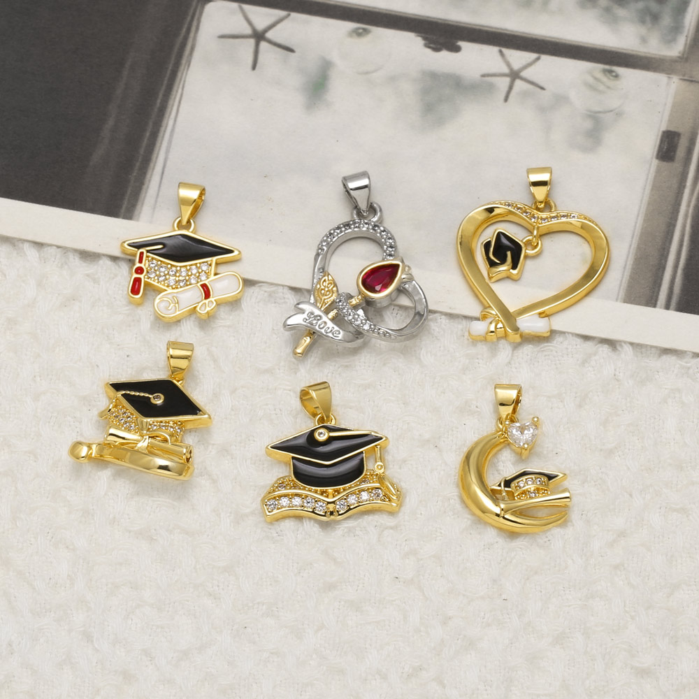OCESRIO 卒業キャップ卒業証書金メッキ銅ハートムーンエ - Jewelry Making Diploma のレビューと価格