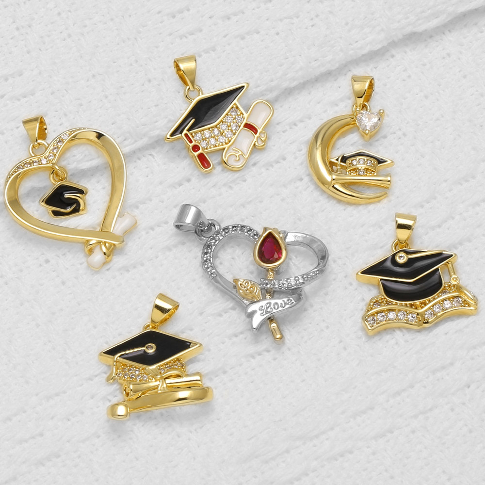 OCESRIO 卒業キャップ卒業証書金メッキ銅ハートムーンエ - Jewelry Making Diploma のレビューと価格