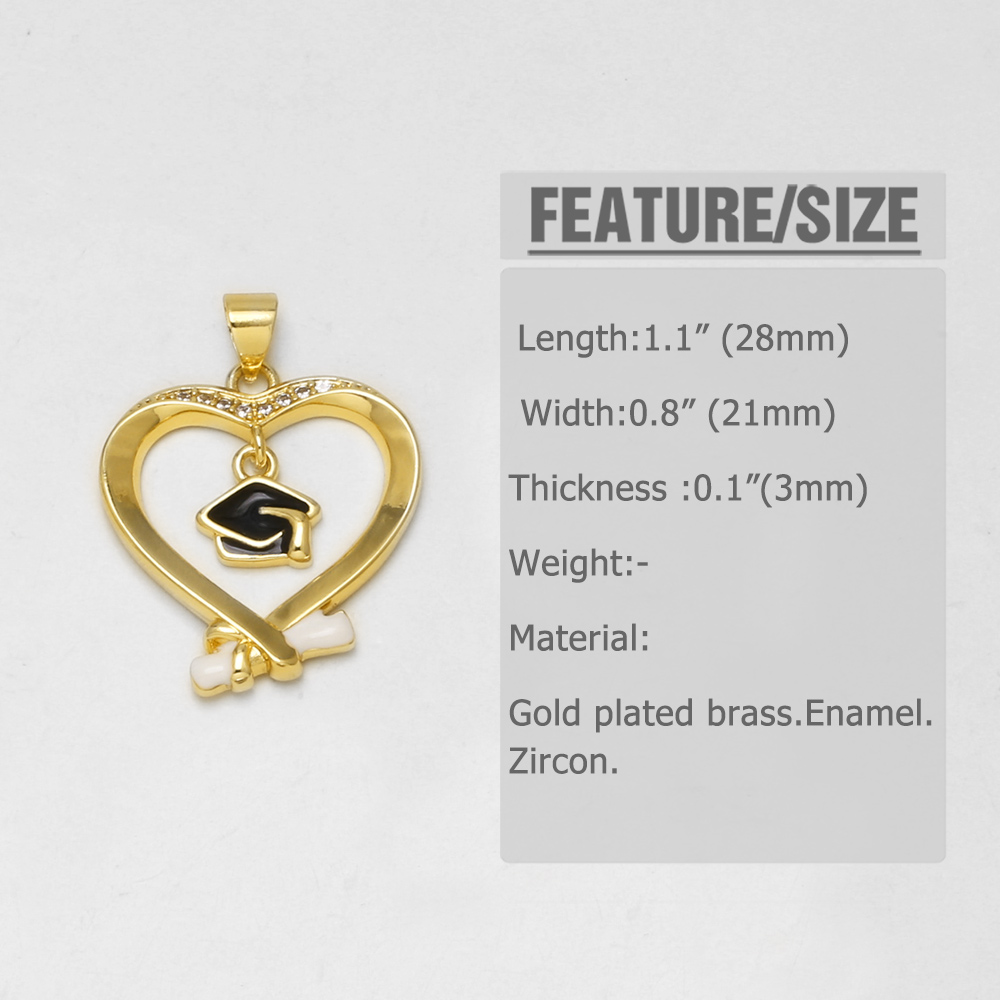 OCESRIO 卒業キャップ卒業証書金メッキ銅ハートムーンエ - Jewelry Making Diploma のレビューと価格
