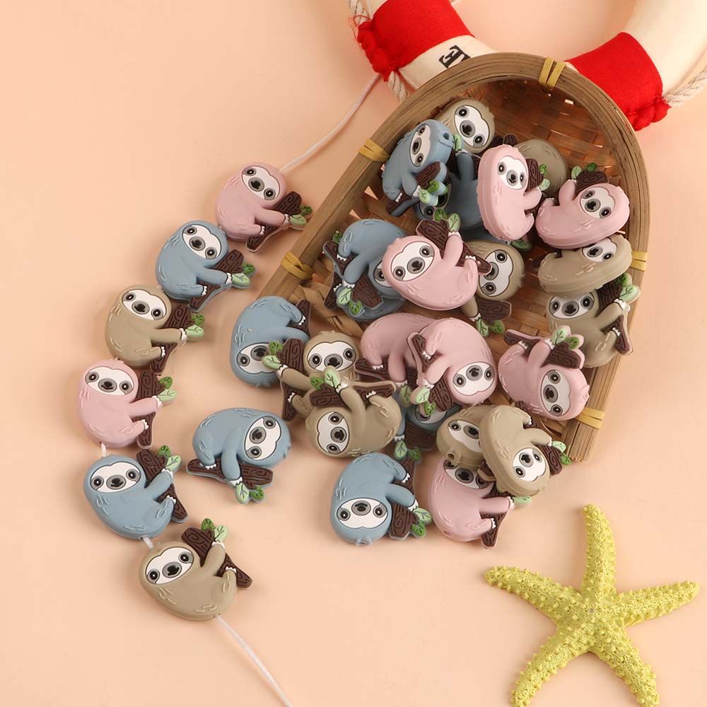 3 ピース/ロット漫画ミニナマケモノシリコーンビーズダミーア - Jewelry Making For Dummies のレビューと価格