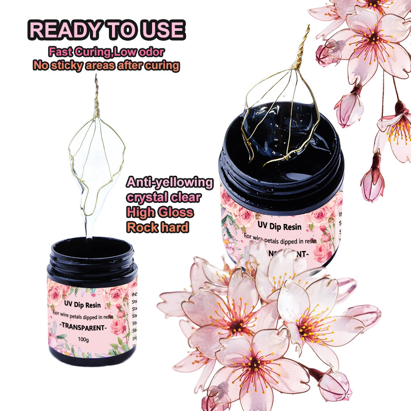 40/100/200g UVディップレジン接着剤、ワイヤーフ - Jewelry Making At Home のレビューと価格