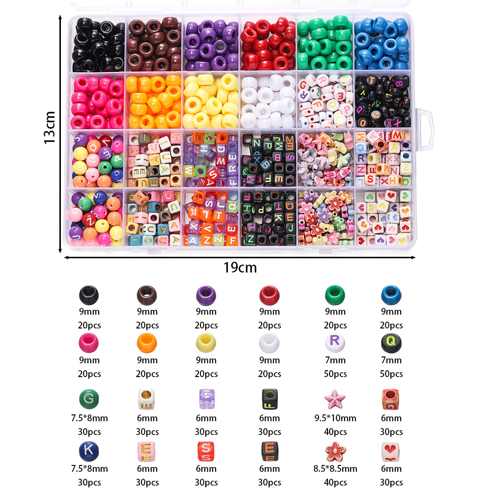 1箱 カラフルアクリルポニービーズ スクエアレタークレイスペ - Jewelry Making Box のレビューと価格