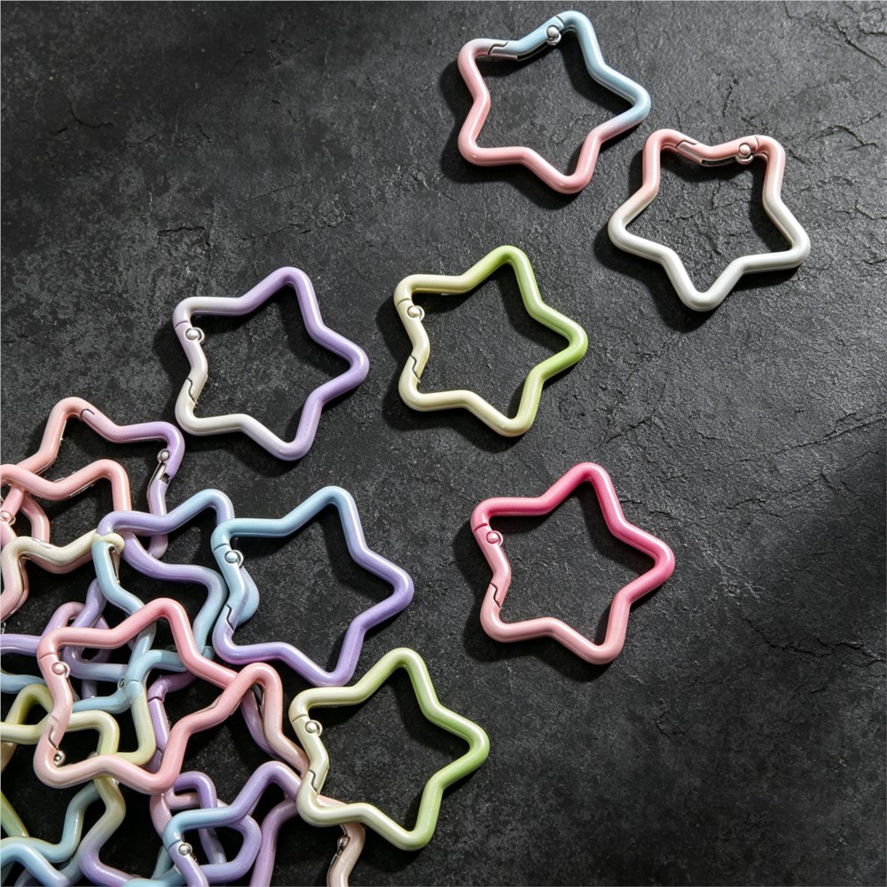 5 個のグラデーション星形スプリングリングクラスプカラフルな - Jewelry Making Charms のレビューと価格