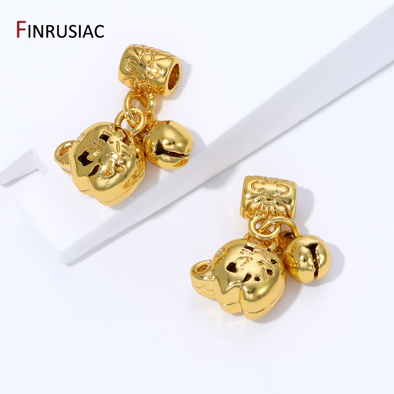 18K金メッキ真鍮ペンダントベイル、幸運の鐘チャーム付きチュ - Jewelry Making Charms のレビューと価格