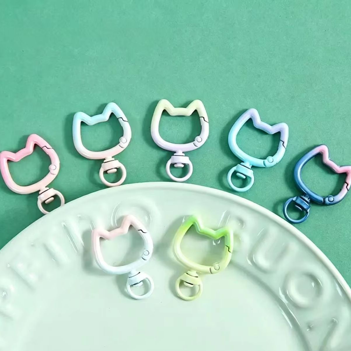 5-10 個グラデーションかわいい猫クラスプ開閉可能なコネク - Jewelry Making School のレビューと価格