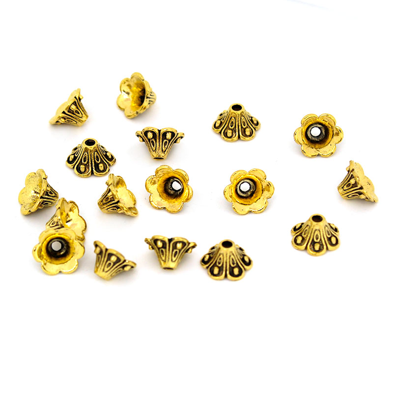 30 個ヴィンテージゴールドシルバーフラワービーズキャップル - Bead Cap Flower のレビューと価格